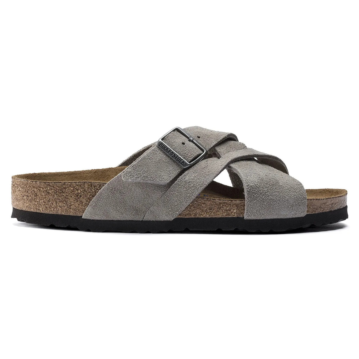 Birkenstock Lugano Soft Footbed Suede Leather Sandals - Stone Coin - 1020933 - Narrow
