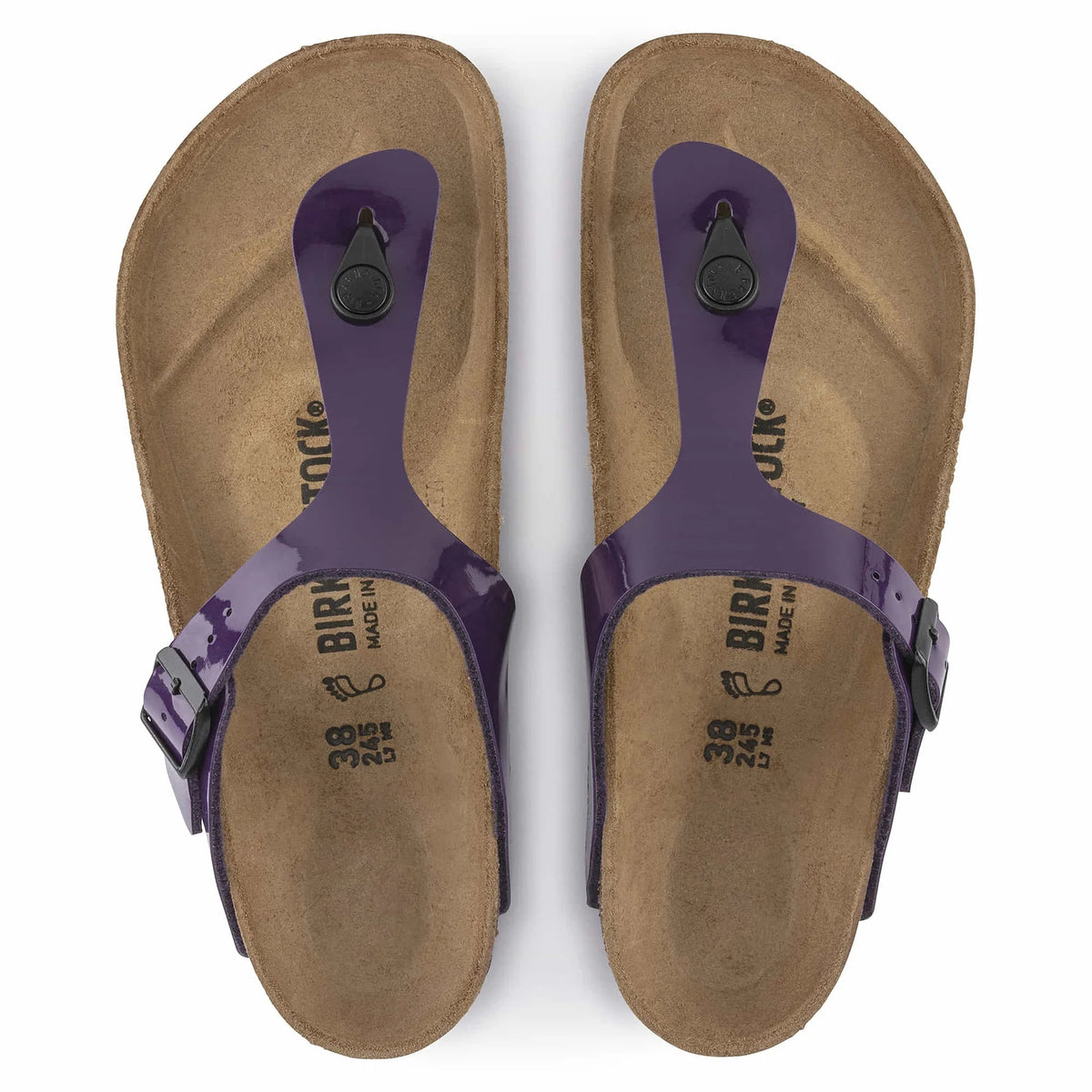 Birkenstock Gizeh Birko-Flor Sandals - Patent Plum Purple - 1023235 - Regular
