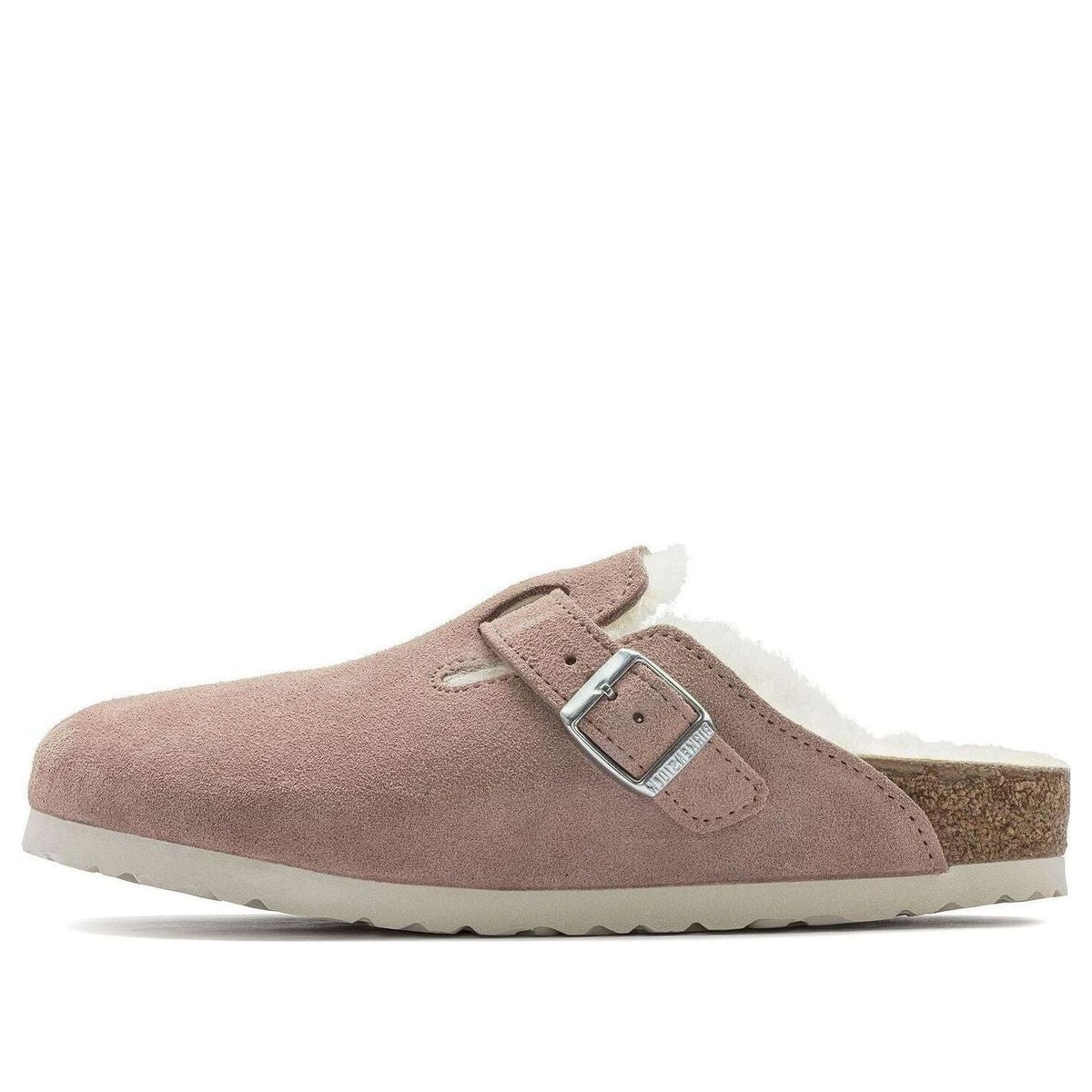 Birkenstock Boston Shearling Suede Leather Clogs - Coated Pink Clay - 1023292 - Narrow