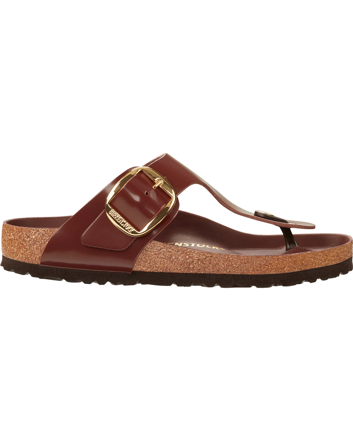 Birkenstock Gizeh Big Buckle Natural Leather Sandals - Patent Chocolate - 1021477 - Regular