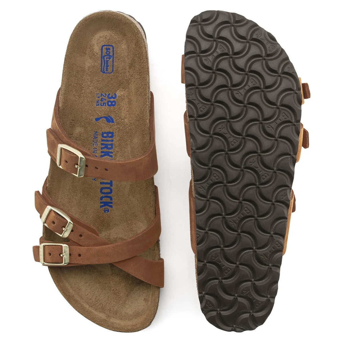 Birkenstock Franca Soft Footbed Nubuck Leather Sandals - Pecan - 1021490 - Regular