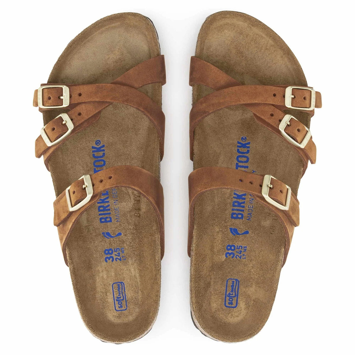 Birkenstock Franca Soft Footbed Nubuck Leather Sandals - Pecan - 1021490 - Regular