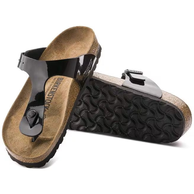 Birkenstock Gizeh Birko-Flor Sandals - Patent Black - 43661 - Regular