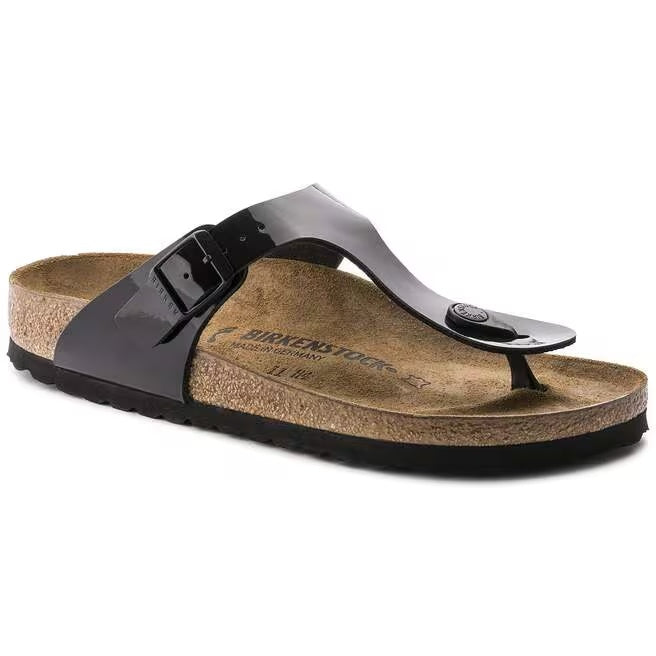 Birkenstock Gizeh Birko-Flor Sandals - Patent Black - 43661 - Regular