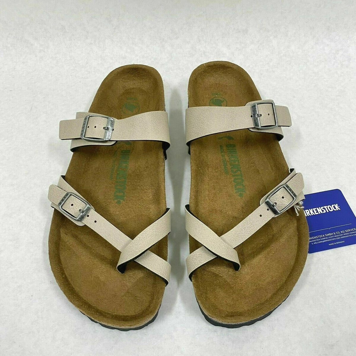 Birkenstock Mayari Birko-Flor Sandals - Vegan Pull Up Stone - 1009991 - Narrow
