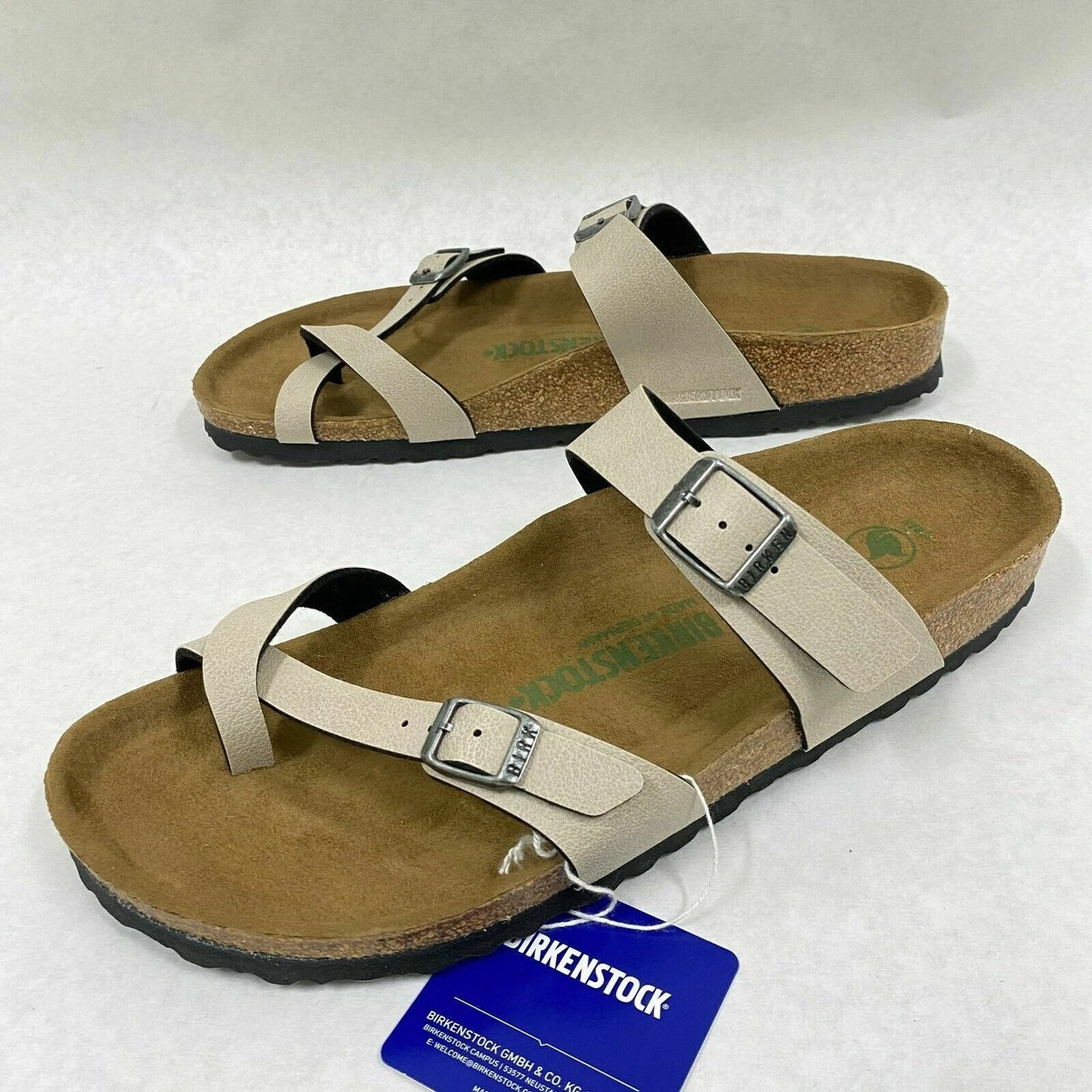 Birkenstock Mayari Birko-Flor Sandals - Vegan Pull Up Stone - 1009991 - Narrow