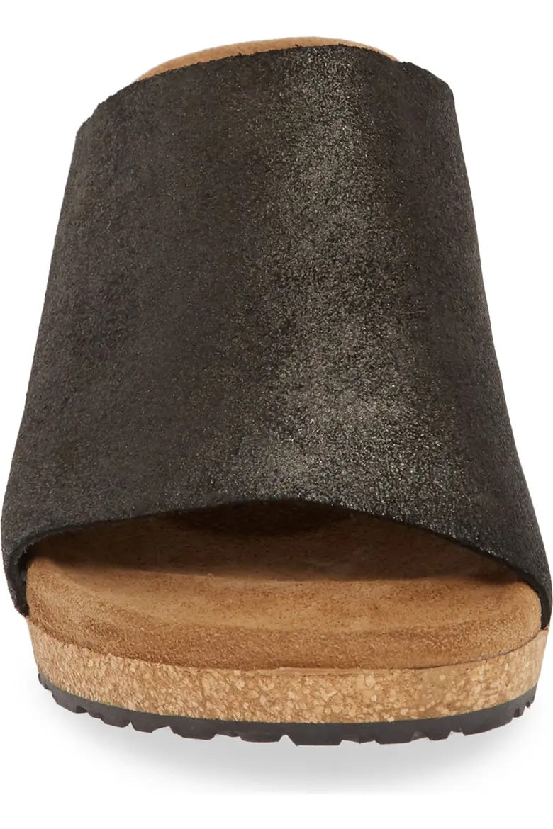 Birkenstock Namica Suede Leather Sandals - Washed Metallic Antique Black - 1014837 - Narrow