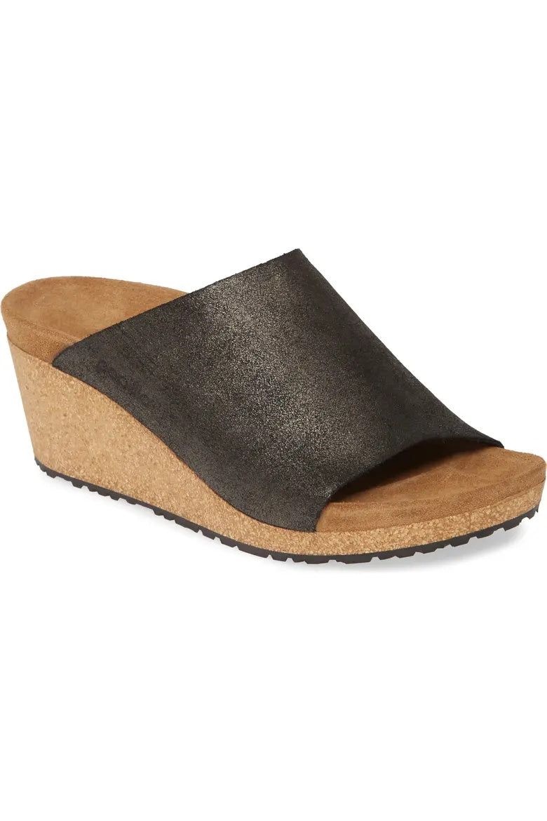 Birkenstock Namica Suede Leather Sandals - Washed Metallic Antique Black - 1014837 - Narrow