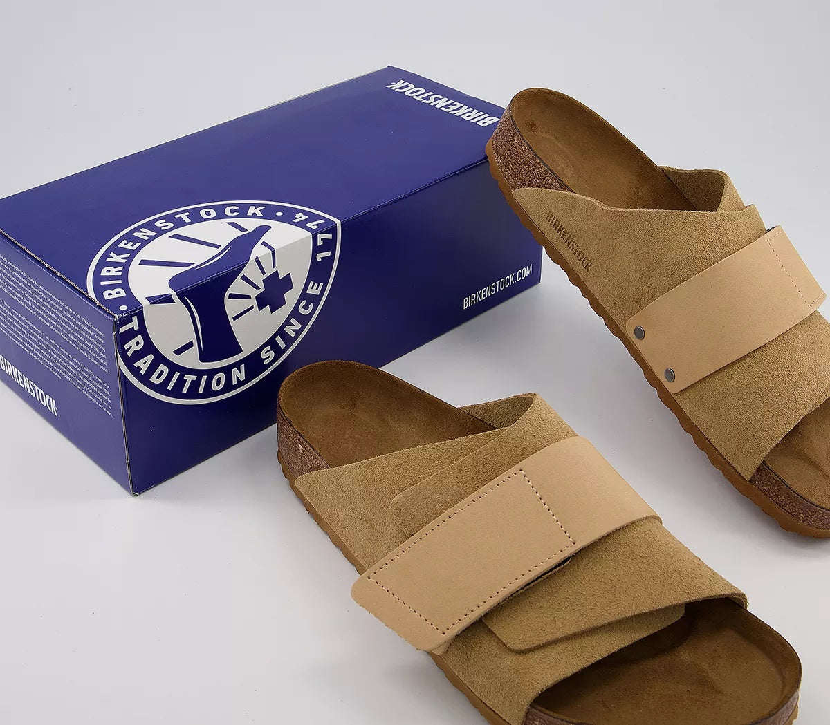 Birkenstock Kyoto Nubuck Suede Leather Sandals - Sand - 1015736 - Regular