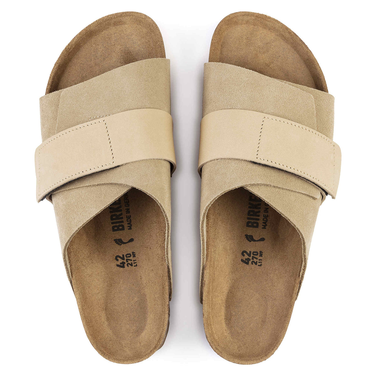 Birkenstock Kyoto Nubuck Suede Leather Sandals - Sand - 1015737 - Narrow