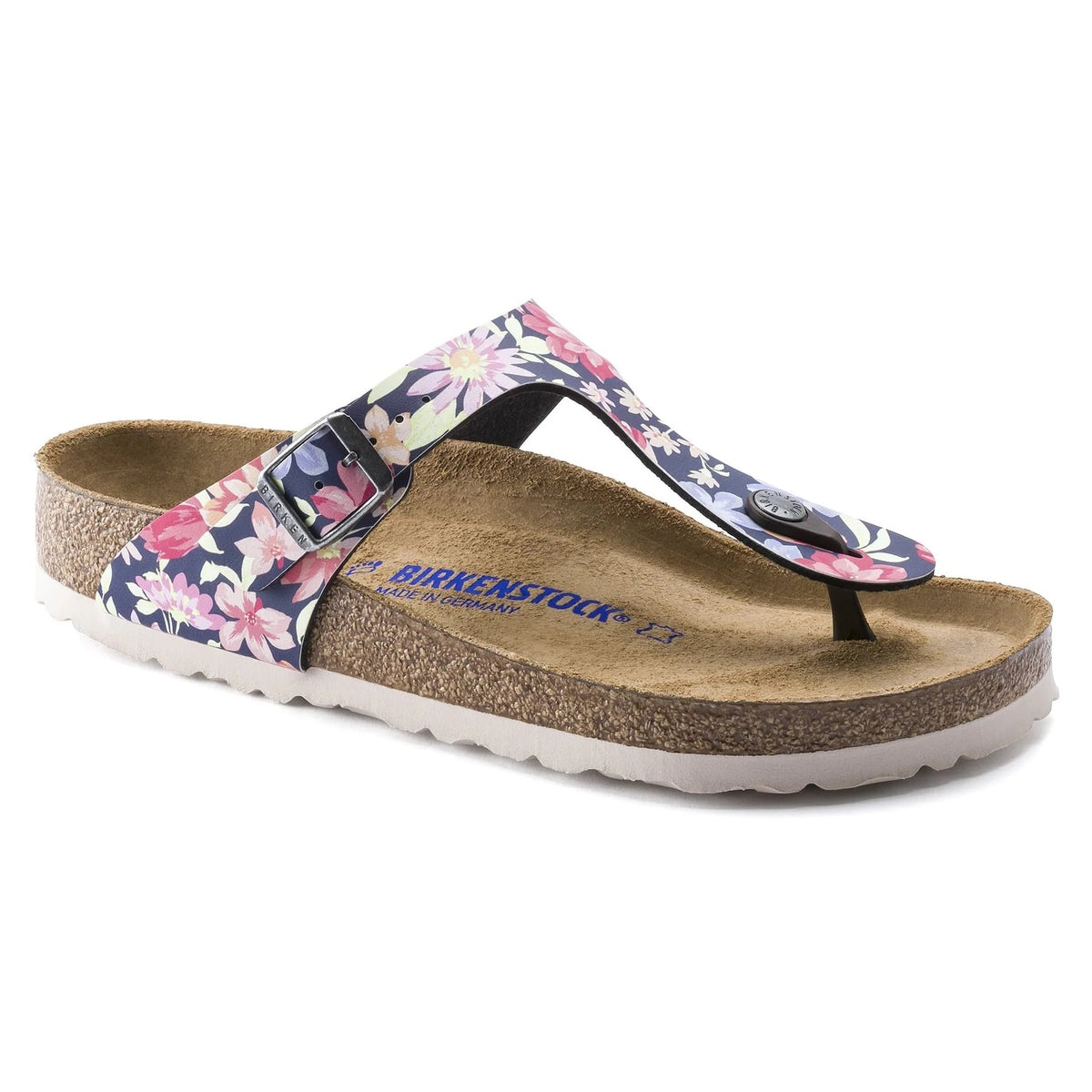 Birkenstock Gizeh Soft Footbed Birko-Flor Sandals - Supernatural Flowers Navy - 1016137 - Narrow