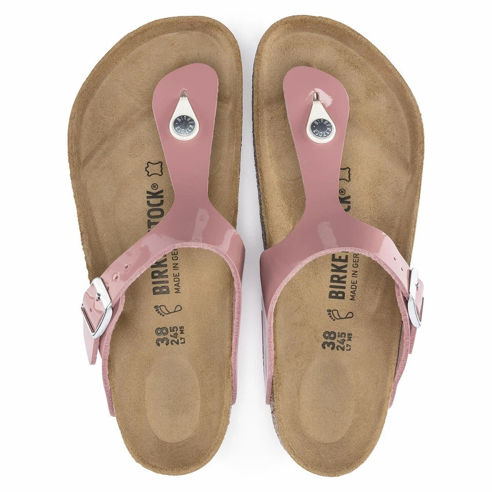 Birkenstock Gizeh Birko-Flor Sandals - Patent Old Rose - 1016149 - Narrow