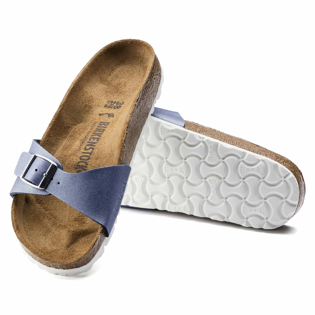 Birkenstock Madrid Bs Birko-Flor Sandals - Icy Metallic Azure Blue - 1016853 - Narrow
