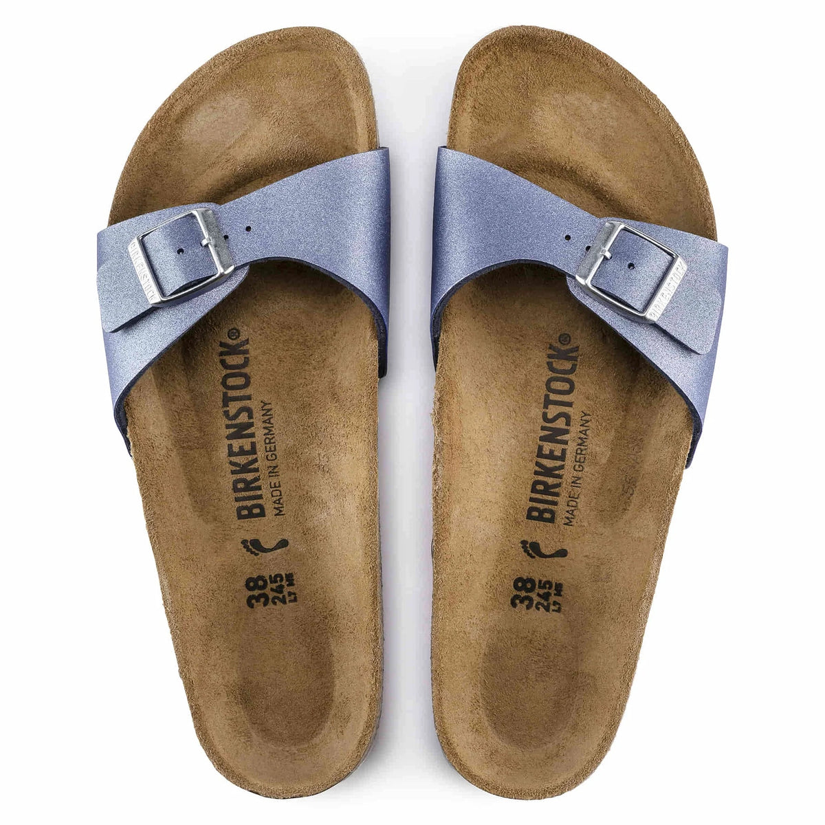 Birkenstock Madrid Bs Birko-Flor Sandals - Icy Metallic Azure Blue - 1016853 - Narrow