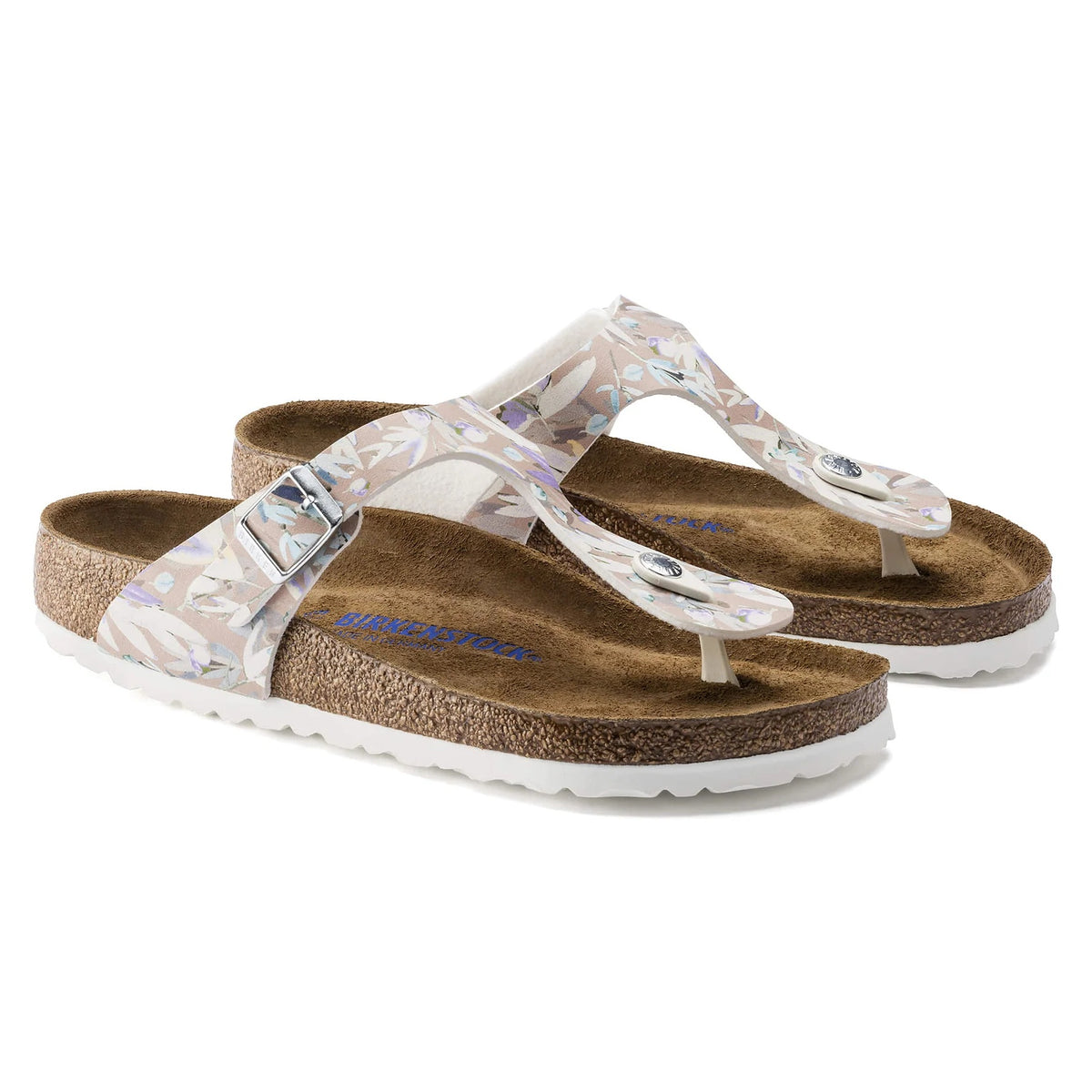 Birkenstock Gizeh Soft Footbed Birko-Flor Sandals - Floral Fades Crystal Rose - 1017647 - Regular