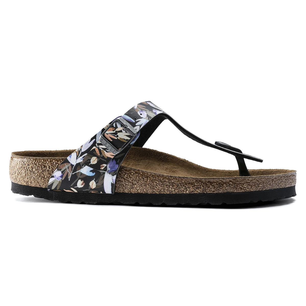 Birkenstock Gizeh Soft Footbed Birko-Flor Sandals - Floral Fades Black - 1017645 - Regular