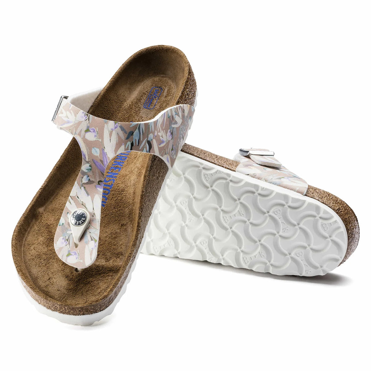 Birkenstock Gizeh Soft Footbed Birko-Flor Sandals - Floral Fades Crystal Rose - 1017647 - Regular