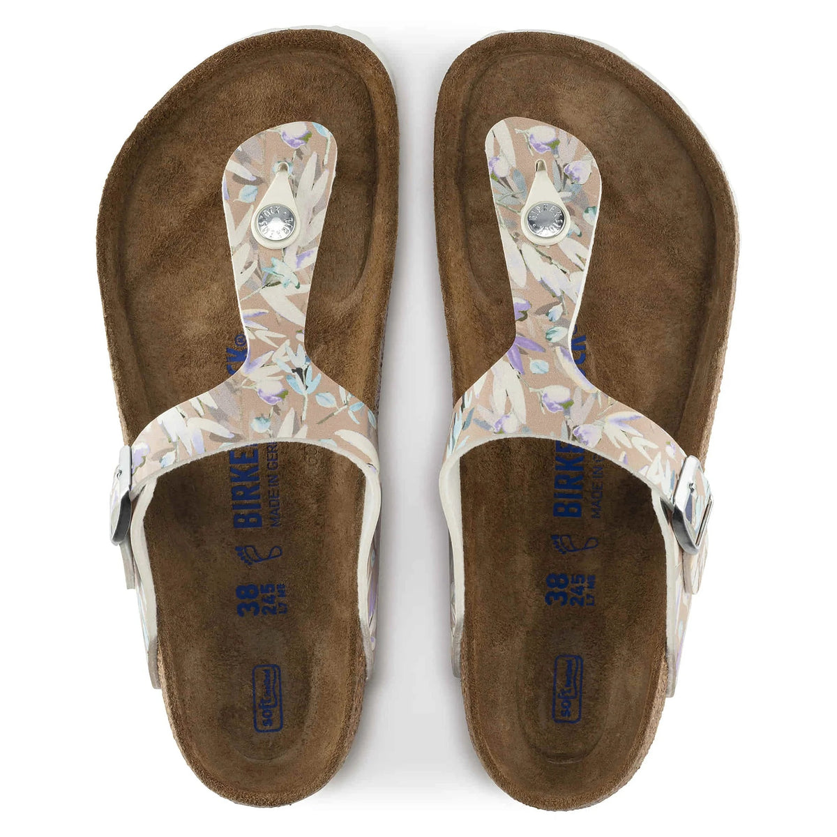 Birkenstock Gizeh Soft Footbed Birko-Flor Sandals - Floral Fades Crystal Rose - 1017647 - Regular