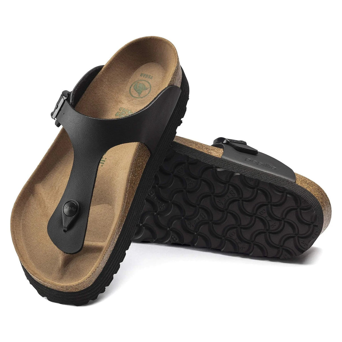 Birkenstock Gizeh Platform Vegan Birko-Flor Sandals - Black - 1018546 - Regular