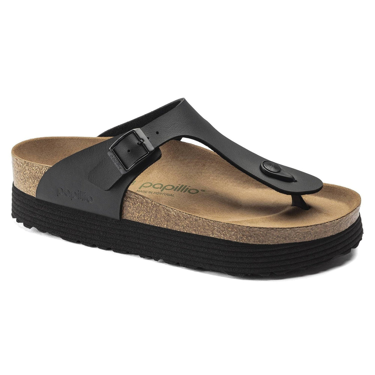 Birkenstock Gizeh Platform Vegan Birko-Flor Sandals - Black - 1018546 - Regular