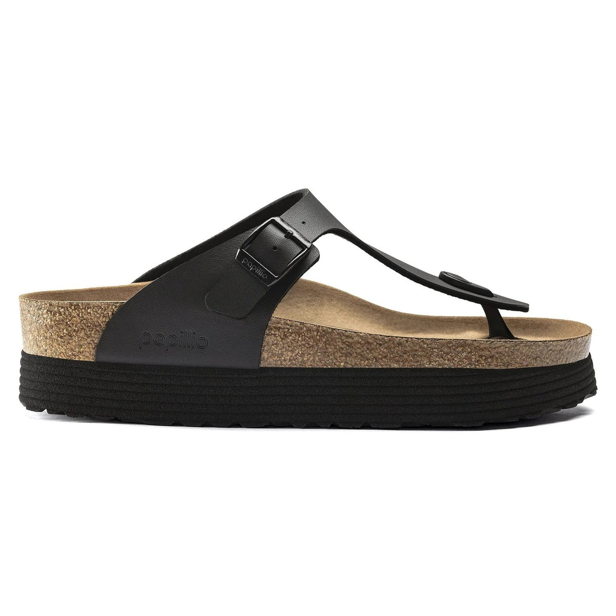 Birkenstock Gizeh Platform Vegan Birko-Flor Sandals - Black - 1018546 - Regular