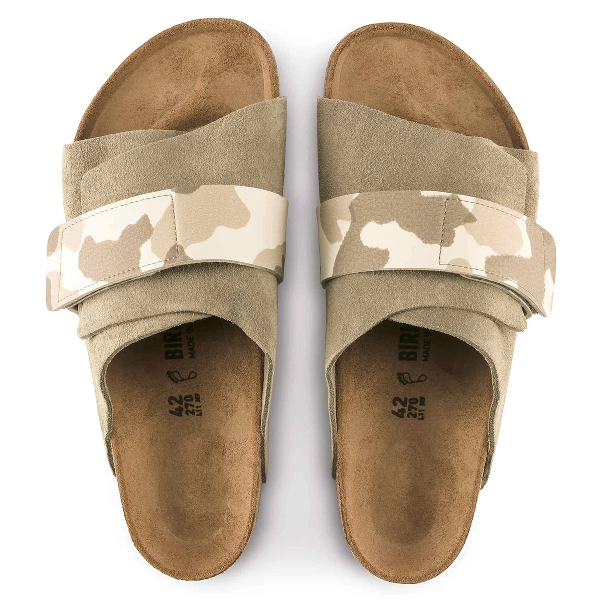 Birkenstock Kyoto Suede Leather Birko-Flor Sandals -  Gray Taupe - 1019738 - Regular