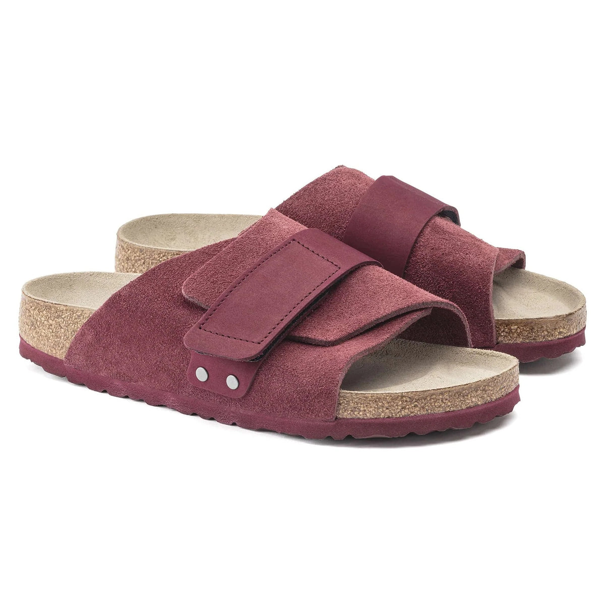Birkenstock Kyoto Nubuck Suede Leather Sandals - Maroon - 1020688 - Narrow