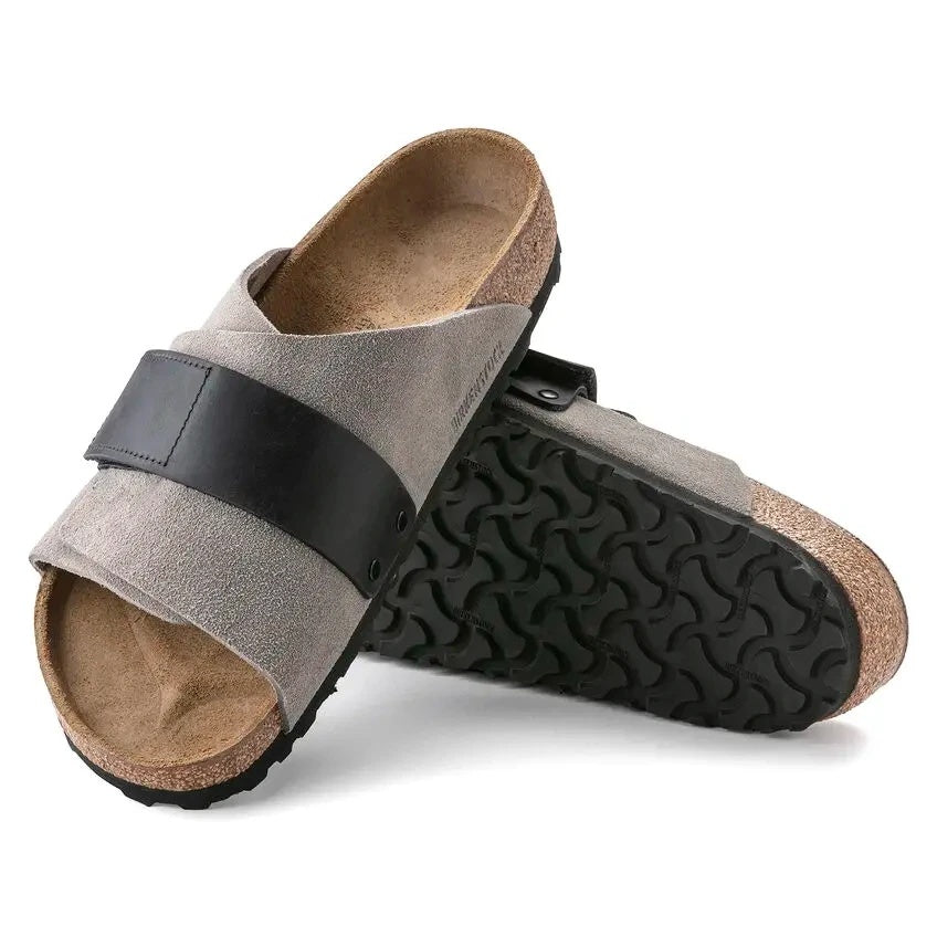 Birkenstock Kyoto Nubuck Suede Leather Sandals - Stone Coin - 1022352 - Regular