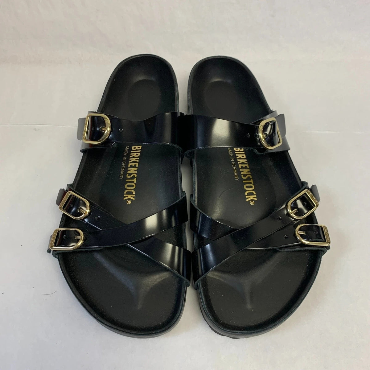 Birkenstock Franca Natural Leather Sandals - Patent Black - 1022525 - Regular