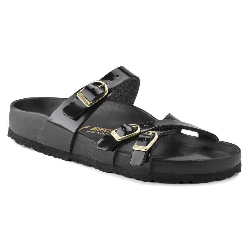 Birkenstock Franca Natural Leather Sandals - Patent Black - 1022525 - Regular