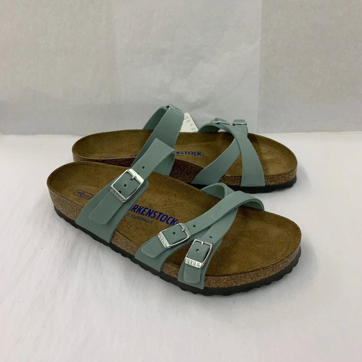 Birkenstock Franca Soft FootBed Faded Nubuck Sandals - Aqua - 1022944 - Regular