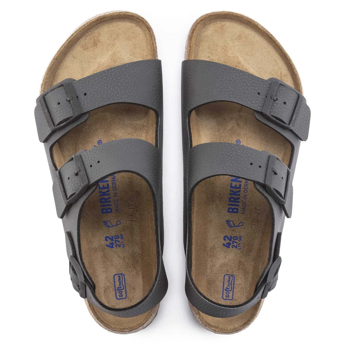 Birkenstock Milano Soft Footbed Birko-Flor Sandals - Desert Soil Black - 1023210 - Regular
