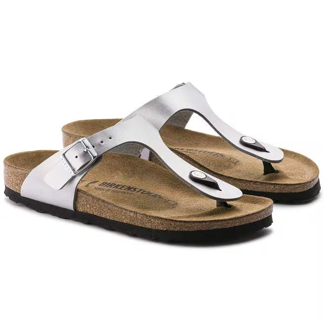 Birkenstock Gizeh Birko-Flor Sandals - Silverr - 0043853 - Narrow