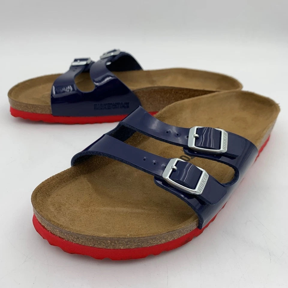 Birkenstock Ibiza Lack Patent Drees Sandals - Blue - 344273 - Narrow