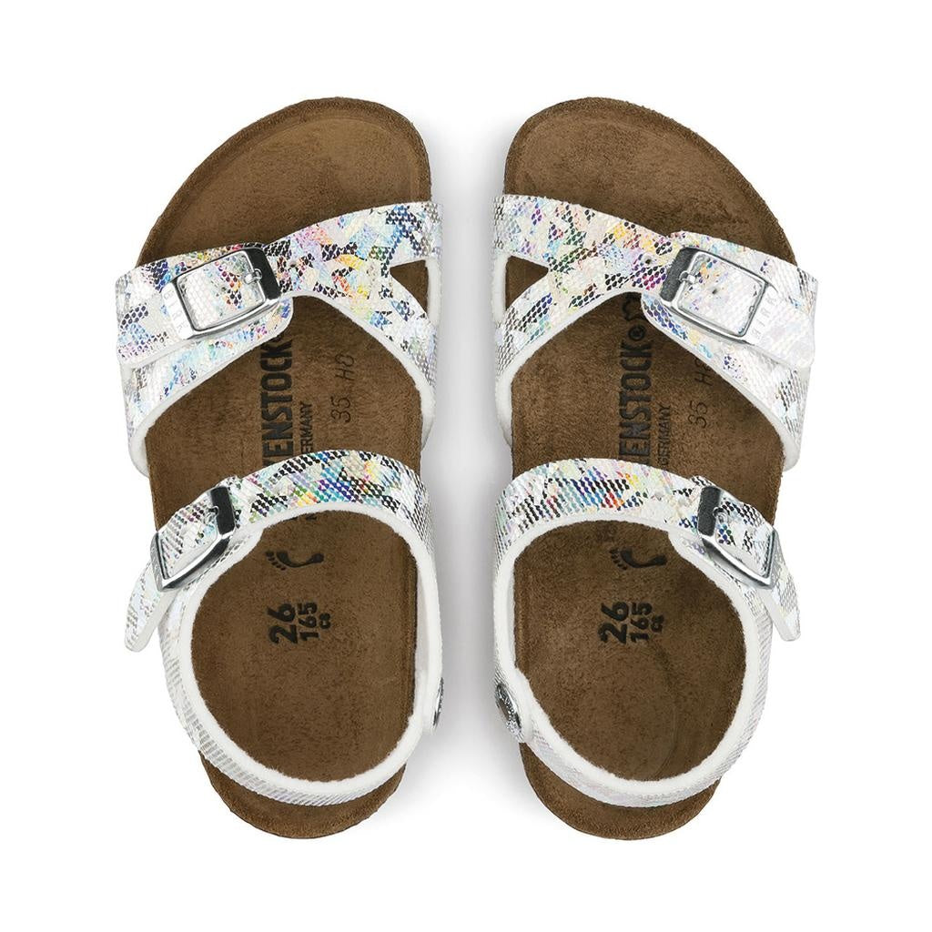 Birkenstock Rio Kids Hologram Microfiber Sandals - Silver - 1008095 - Narrow