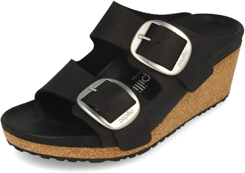 Birkenstock Nora Big Buckle Natural Leather Sandals - Black - 1014833 - Narrow
