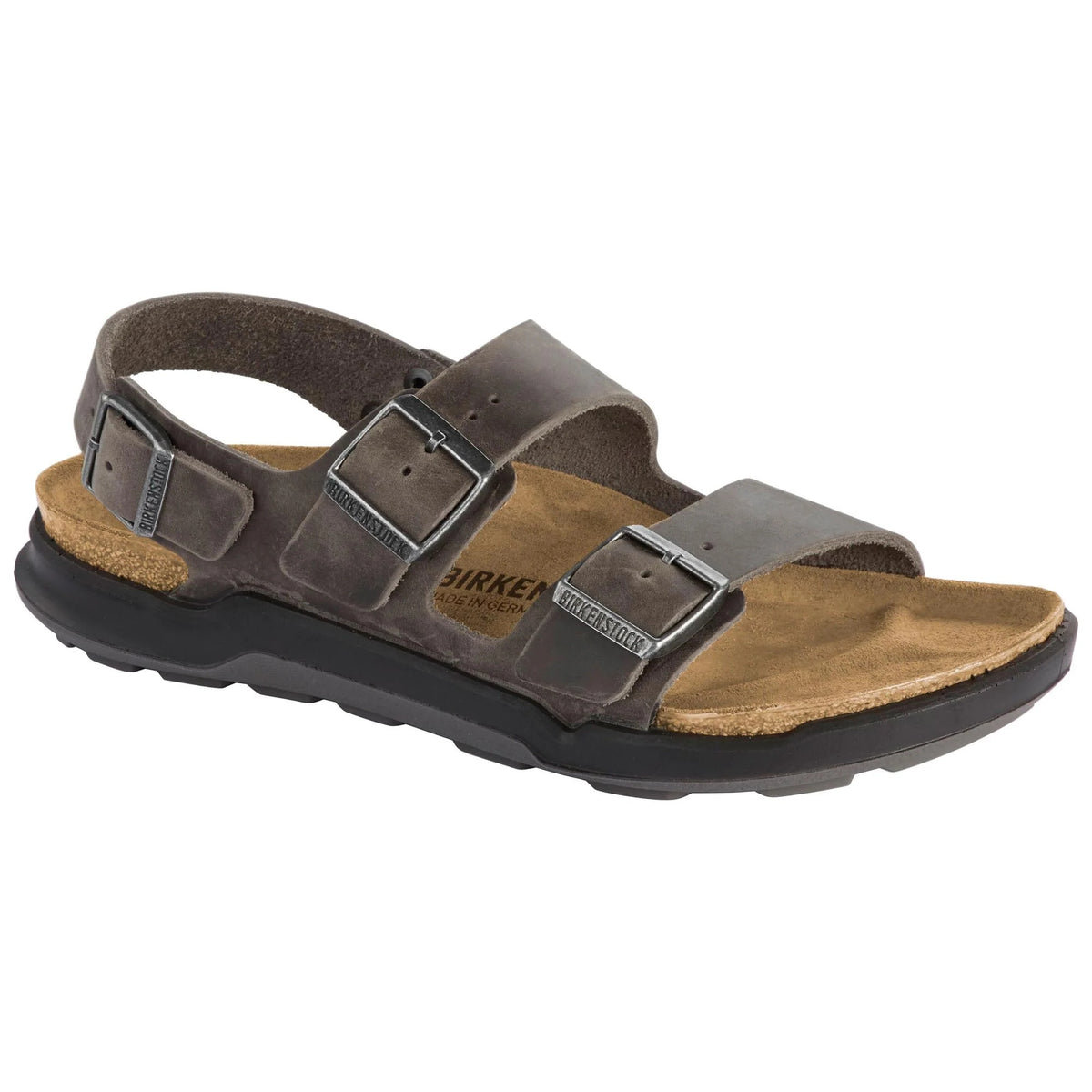 Birkenstock Milano CT Oiled Leather Sandals - Iron - 1014952 - Regular