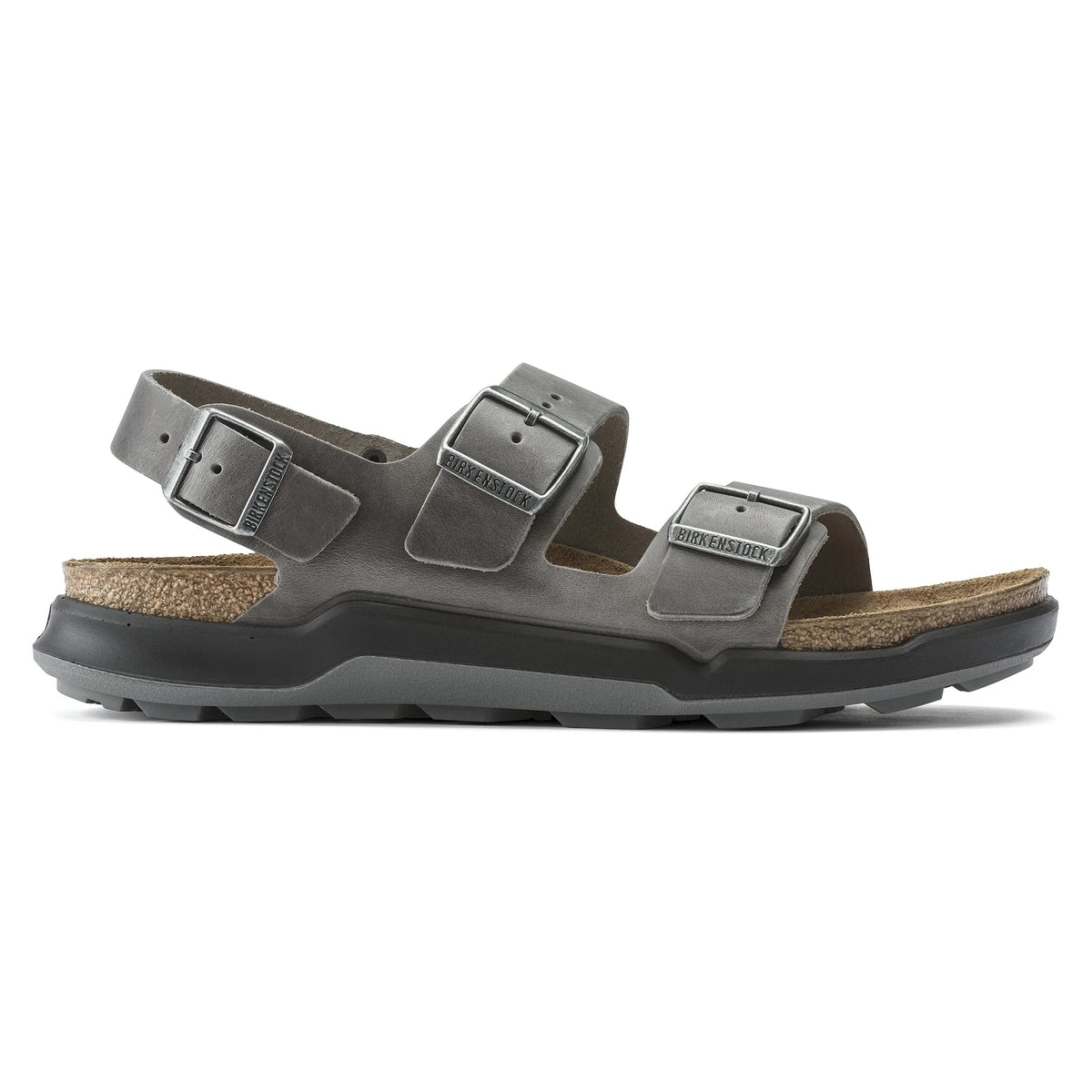 Birkenstock Milano CT Oiled Leather Sandals - Iron - 1014952 - Regular