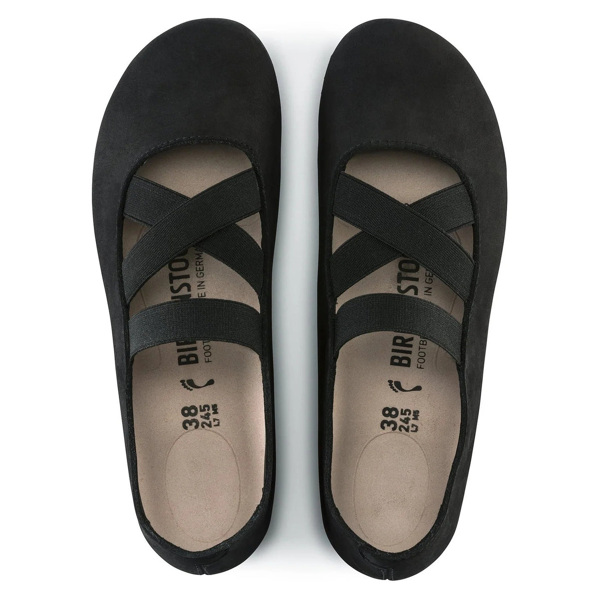 Birkenstock Santa Ana Nubuck Leather Shoes - Black - 1016311 - Narrow