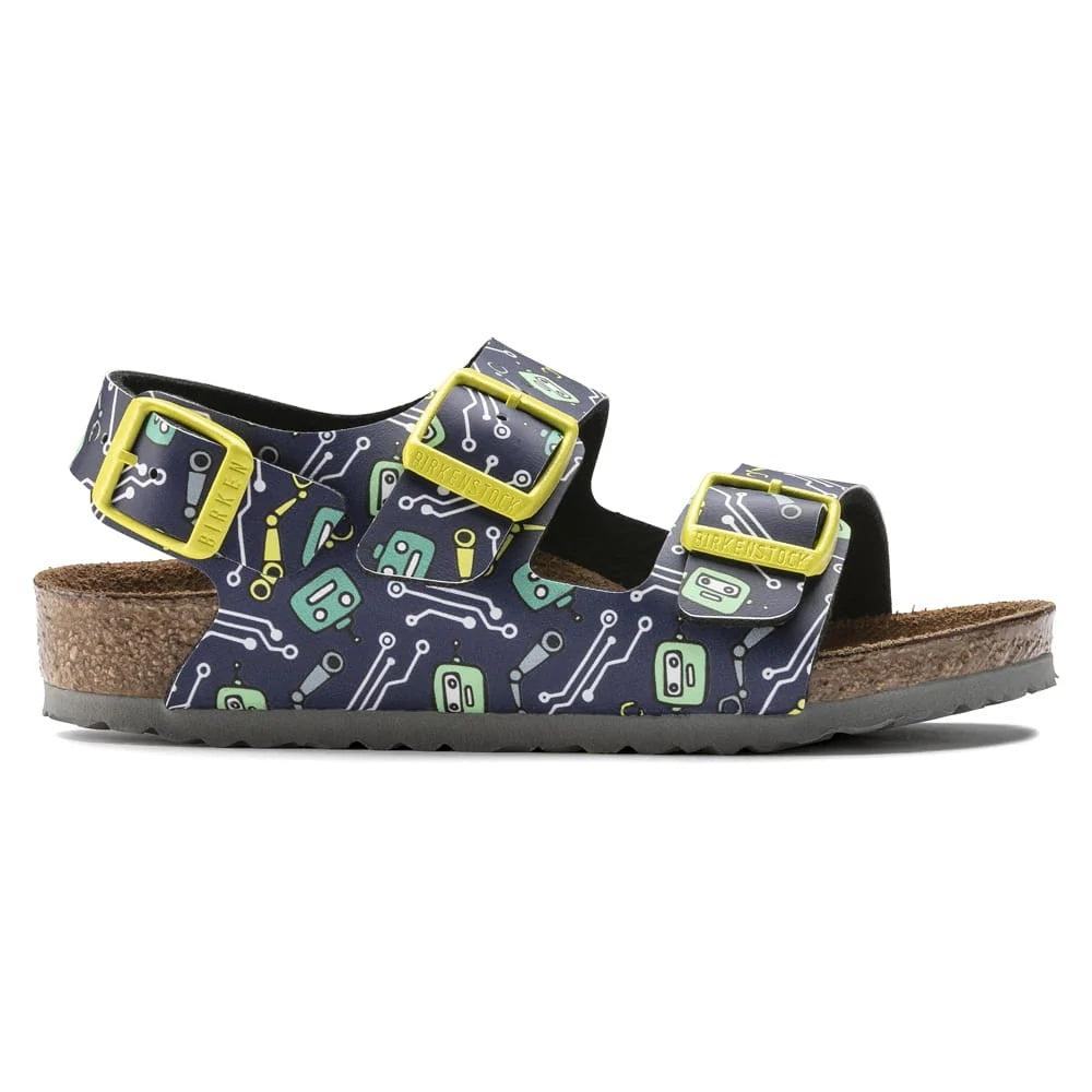 Birkenstock Milano Kids Birko-Flor Sandals - DD Robots Blue - 1015616 - Regular