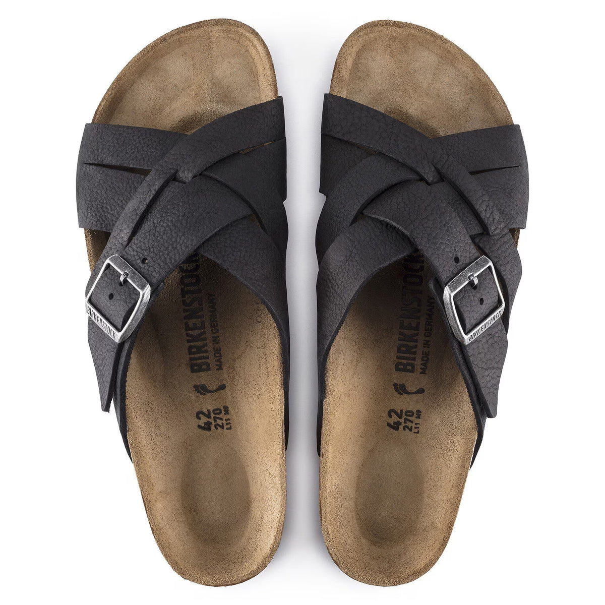 Birkenstock Lugano Oiled Leather Sandals - Camberra Old Black - 1017466 - Narrow