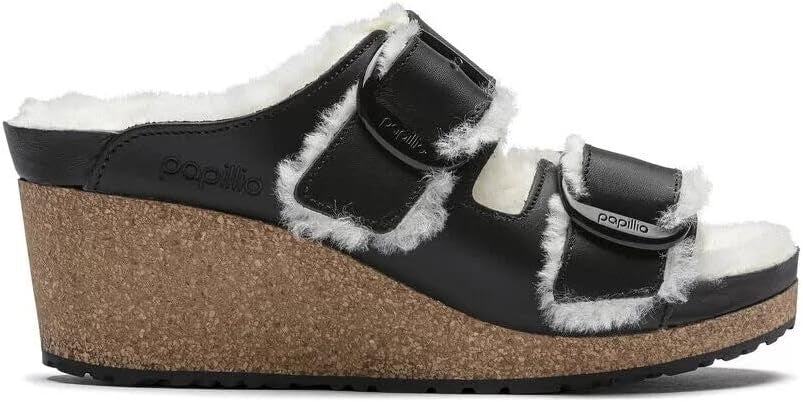 Birkenstock Nora Big Buckle Natural Leather Sandals - Black/Eggshell - 1017641 - Narrow