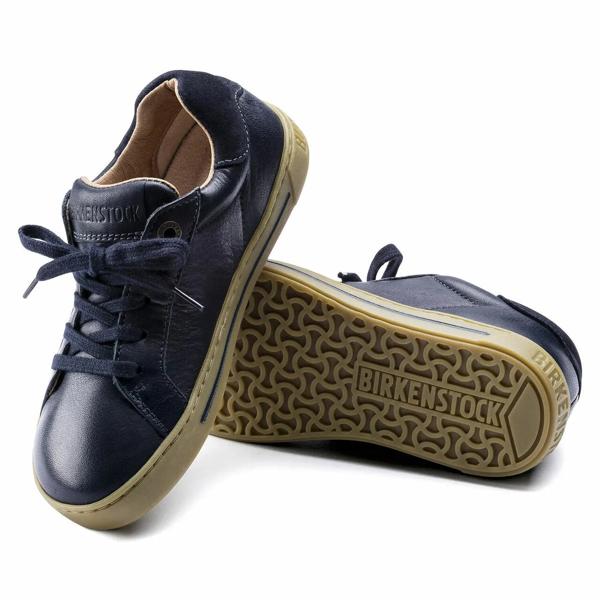 Birkenstock Porto Kids Natural Leather Shoes - Navy - 1017830 - Regular