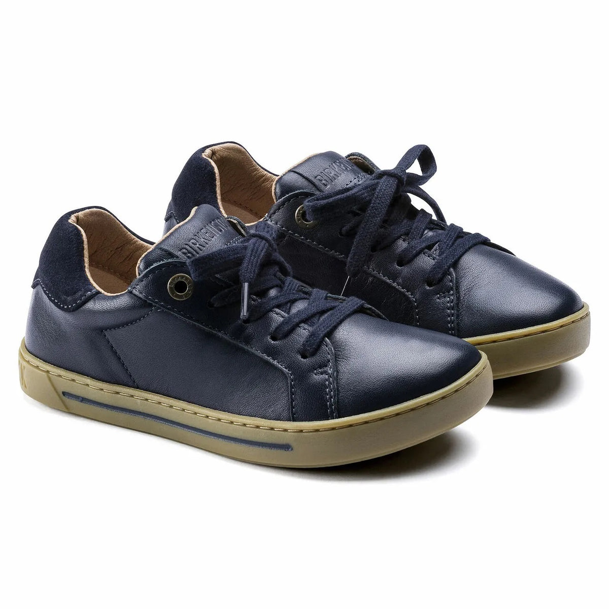 Birkenstock Porto Kids Natural Leather Shoes - Navy - 1017830 - Regular