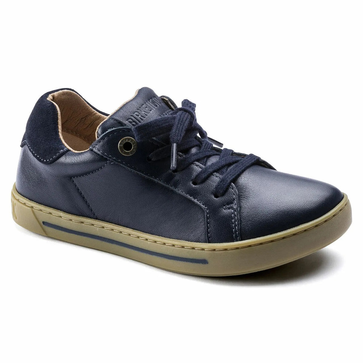 Birkenstock Porto Kids Natural Leather Shoes - Navy - 1017830 - Regular