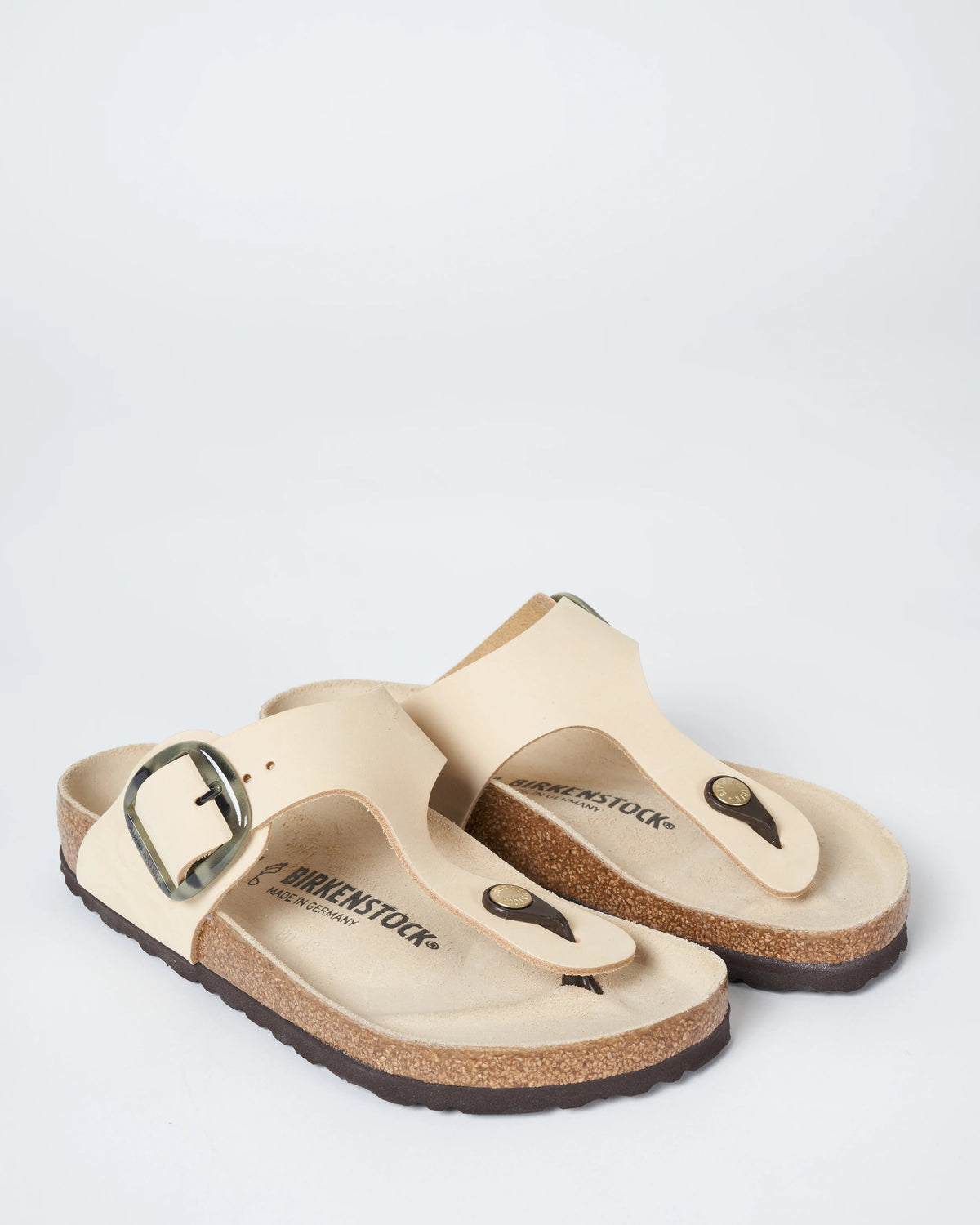 Birkenstock Gizeh Big Buckle Nubuck Leather Sandals - Almond - 1018446 - Regular