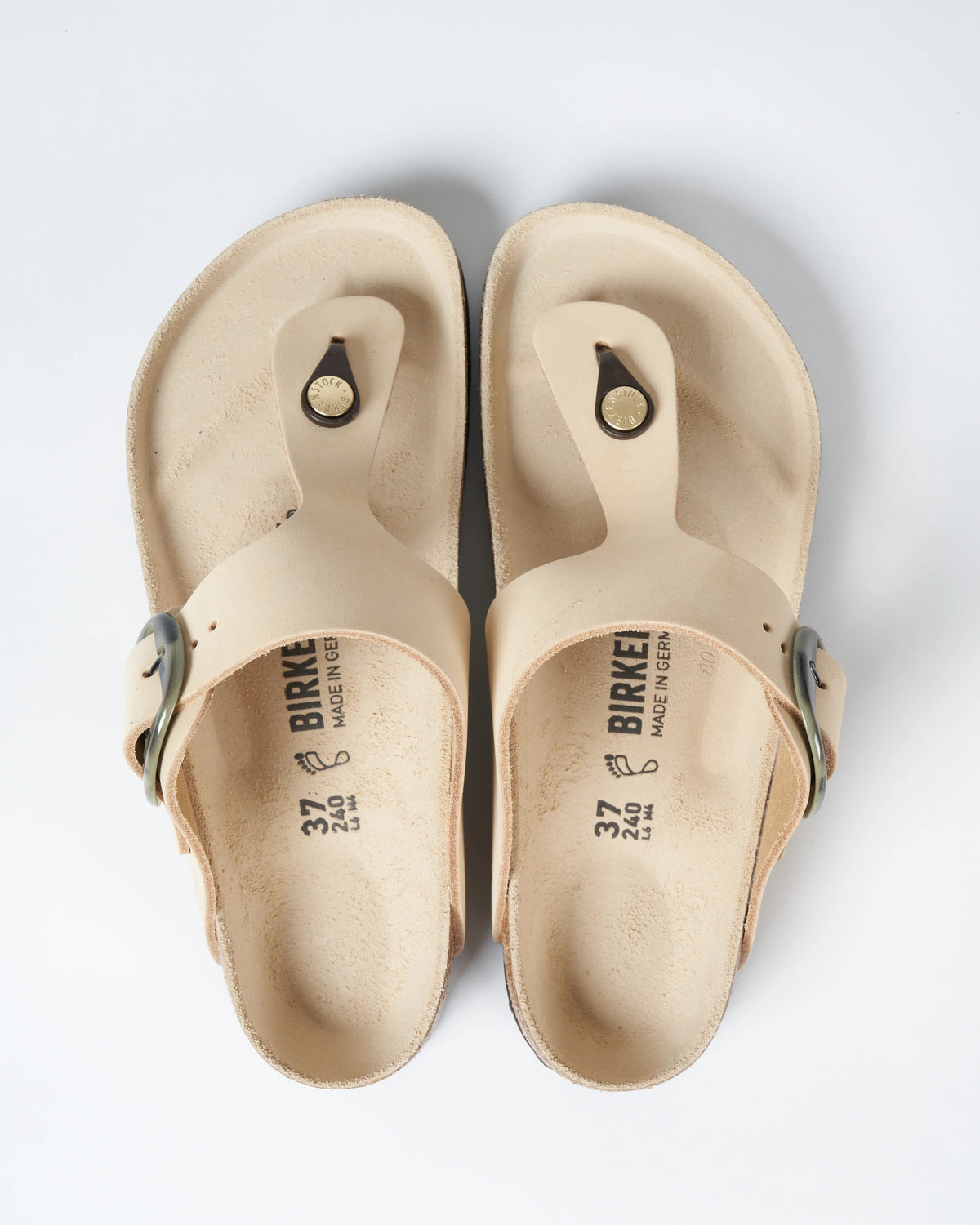 Birkenstock Gizeh Big Buckle Nubuck Leather Sandals - Almond - 1018446 - Regular