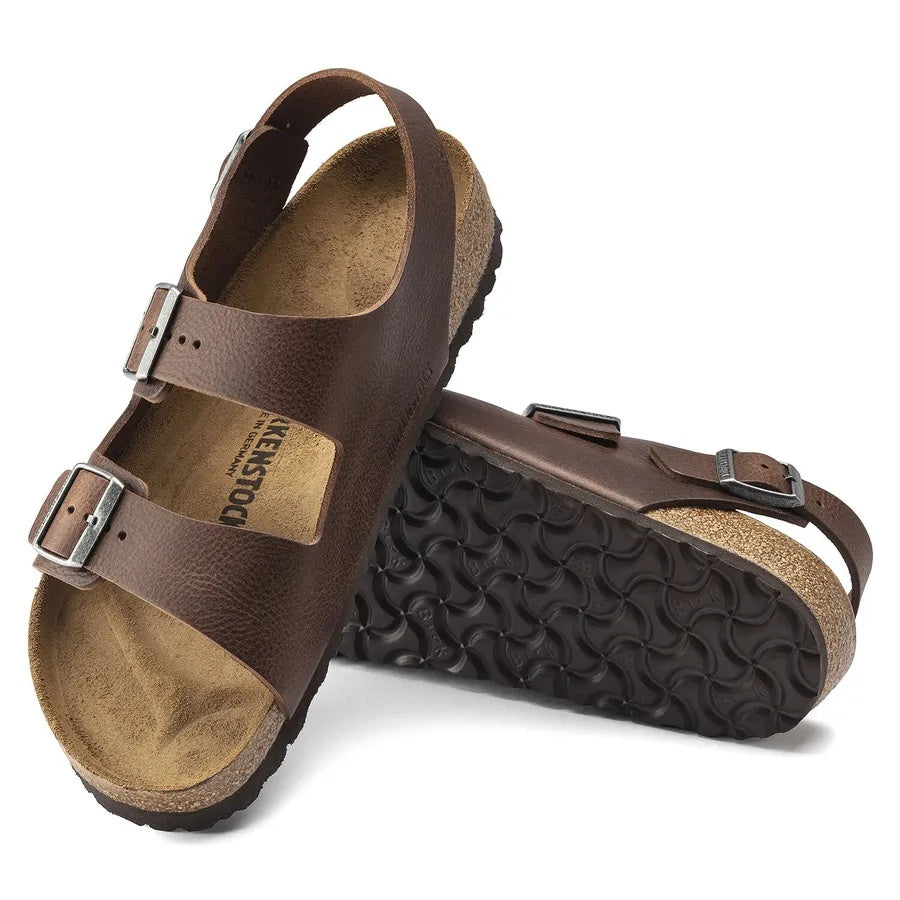 Birkenstock Milano Leather Sandals - Vintage Wood Roast - 1018691 - Regular