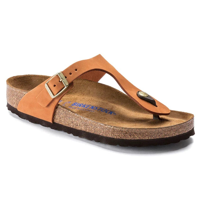Birkenstock Gizeh Soft Footbed Nubuck Leather Sandals - Pecan - 1019012 - Regular