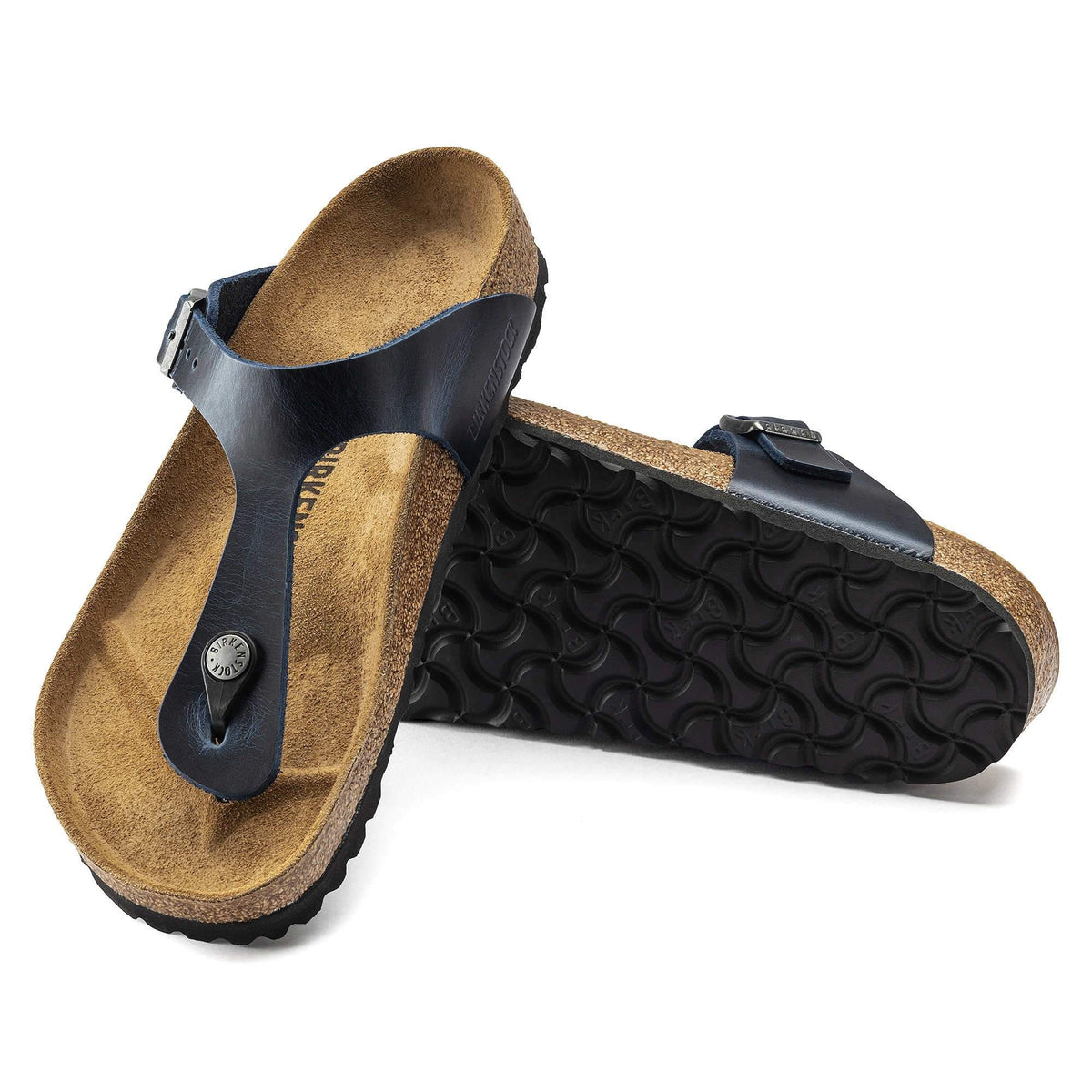 Birkenstock Gizeh Oiled Leather Sandals - Blue - 1019362 - Regular